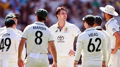 Australia's Pat Cummins (C) celebrates with teammates (AFP) Australia's Pat Cummins (C) celebrates with teammates (AFP)