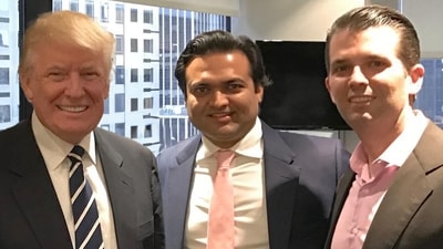 Kalpesh Mehta, founder of Tribeca Developers, the licensed partner of the Trump Organisation in India with Donald Trump and Donald John Trump Jr. Kalpesh Mehta, founder of Tribeca Developers, the licensed partner of the Trump Organisation in India with Donald Trump and Donald John Trump Jr.