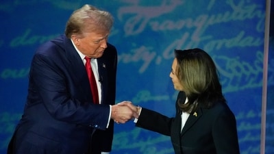 Former President Donald Trump and Democratic presidential nominee Vice President Kamala Harris. (AP)