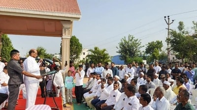 NCP (SP) chief Sharad Pawar addressed an election rally at Chaudharwadi in Baramati on Tuesday (PTI) NCP (SP) chief Sharad Pawar addressed an election rally at Chaudharwadi in Baramati on Tuesday (PTI)