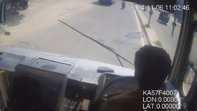 The bus driver, Kiran Kumar, 40, suffered a fatal heart attack while driving in Bengaluru. The bus driver, Kiran Kumar, 40, suffered a fatal heart attack while driving in Bengaluru.
