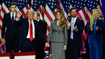 Instead of Ivanka, Judi James noted, 18-year-old Barron is now appearing as “the anointed child,” as he marked an stunning appearance on stage with his parents, “adopting an alpha pose.” (AFP) Instead of Ivanka, Judi James noted, 18-year-old Barron is now appearing as “the anointed child,” as he marked an stunning appearance on stage with his parents, “adopting an alpha pose.” (AFP)