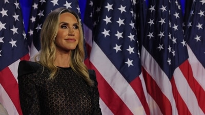 Lara Trump looks on during Republican presidential nominee and former U.S. President Donald Trump's rally (Reuters) (REUTERS)