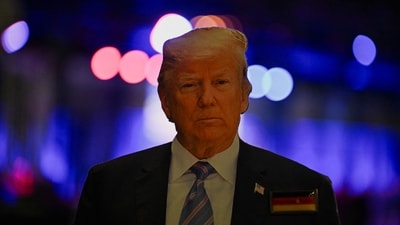 A cardboard cutout of Republican presidential nominee and former U.S. President Donald Trump sits at the venue of his watch party in Palm Beach County Convention Center, in West Palm Beach, Florida, U.S., November 5, 2024. REUTERS/Callaghan O'hare (REUTERS)