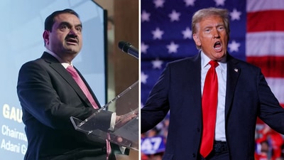 Adani group chairman Gautam Adani heaped praises on Donald Trump after he won the 2024 US presidential elections. (ANI, Reuters) Adani group chairman Gautam Adani heaped praises on Donald Trump after he won the 2024 US presidential elections. (ANI, Reuters)