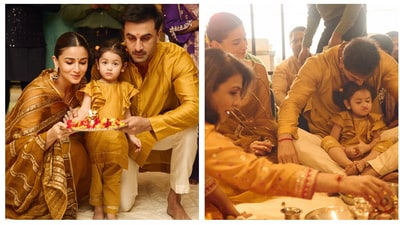 Over the last one year, Alia and Ranbir have delighted fans with frequent pictures and public appearances with Raha. The latest example were these beautiful pictures from the Diwali puja at their new home. Over the last one year, Alia and Ranbir have delighted fans with frequent pictures and public appearances with Raha. The latest example were these beautiful pictures from the Diwali puja at their new home.
