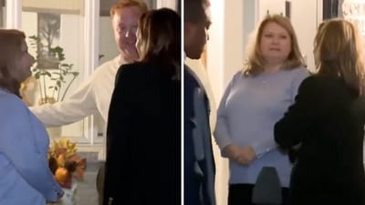 In the video, Kamala Harris can be seen talking to a couple outside their home when she tells them: “I want to do a door knock!" (X/@TrumpWarRoom) In the video, Kamala Harris can be seen talking to a couple outside their home when she tells them: “I want to do a door knock!" (X/@TrumpWarRoom)