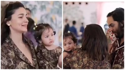 Alia Bhatt and Anant Ambani have a sweet moment with Raha Kapoor in Jamnagar. Alia Bhatt and Anant Ambani have a sweet moment with Raha Kapoor in Jamnagar.