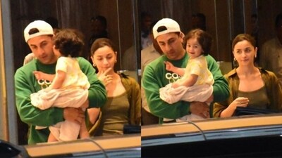 Ranbir Kapoor and Alia Bhatt spotted with daughter Raha Kapoor at the Kalina Airport. Look how happy Raha looks to be in her dad's arms. Ranbir Kapoor and Alia Bhatt spotted with daughter Raha Kapoor at the Kalina Airport. Look how happy Raha looks to be in her dad's arms.