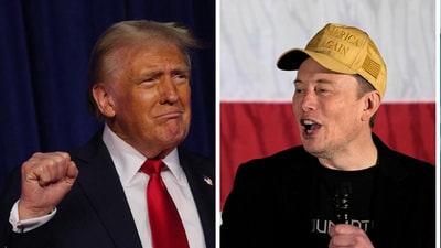 “Elon is a new star; a star is born,” Trump declared. He went him to label him as a “super genius”, adding that “We have to protect our geniuses.” (Reuters, AP) “Elon is a new star; a star is born,” Trump declared. He went him to label him as a “super genius”, adding that “We have to protect our geniuses.” (Reuters, AP)