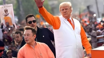Elon Musk and Donald Trump's AI-generated picture shows them in an Indian-style political rally, It was shared by Kangana Ranaut on Twitter. Elon Musk and Donald Trump's AI-generated picture shows them in an Indian-style political rally, It was shared by Kangana Ranaut on Twitter.