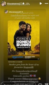 Screengrab of Bhuvan Arora's Instagram stories. Screengrab of Bhuvan Arora's Instagram stories.