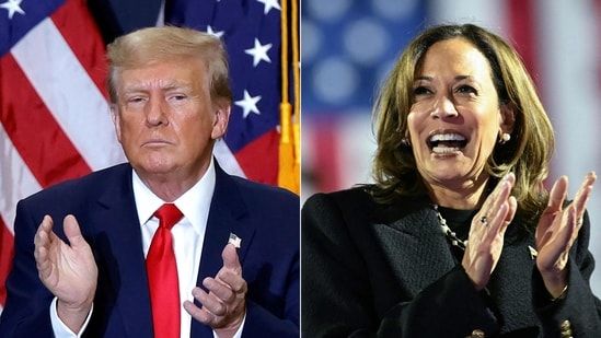 Donald Trump and Kamala Harris are locked in a close race, according to early counting trends. (AFP)
