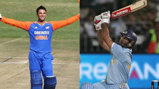 Abhishek Sharma reflected on playing at the venue of Yuvraj Singh's iconic six sixes. (BCCI/ICC)