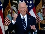President Joe Biden after speaking in the Rose Garden of the White House in Washington.