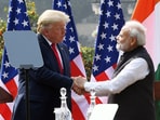 Prime Minister Narendra Modi with Donald Trump in New Delhi. Prime Minister Narendra Modi with Donald Trump in New Delhi.