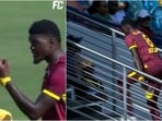 Alzarri Joseph leaves the field in anger