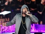 Eminem performs during "Live From Detroit: The Concert at Michigan Central," June 6, 2024, in Detroit. 