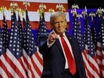 Republican presidential nominee and former U.S. President Donald Trump takes the stage to address supporters at his rally, at the Palm Beach County Convention Center in West Palm Beach, Florida, U.S., November 6, 2024. 
