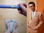 The anti-diabetic drug Ozempic has become popular for weight loss, prompting debates among celebrities like Karan Johar, Kusha Kapila and other health experts.(Photos: Adobe Stock, Instagram)