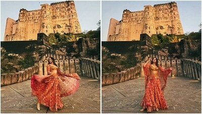 On Wednesday, Sonakshi gave her fans a sweet surprise as she took to Instagram and uploaded a series of pictures accompanied by the caption, “One trip… two looks, Look 1: R (Rajasthani) Rajkumari, Look 2: Mellow Yellow”. (Instagram/@aslisona) On Wednesday, Sonakshi gave her fans a sweet surprise as she took to Instagram and uploaded a series of pictures accompanied by the caption, “One trip… two looks, Look 1: R (Rajasthani) Rajkumari, Look 2: Mellow Yellow”. (Instagram/@aslisona)