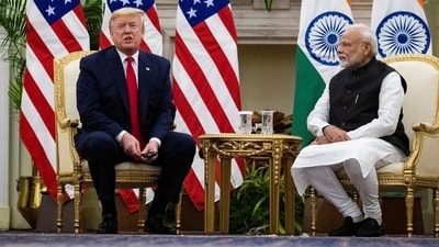 FILE -- US President Donald Trump speaks with Prime Minister Narendra Modi during their meeting at Hyderabad House in New Delhi, on February 25, 2020. (REUTERS) FILE -- US President Donald Trump speaks with Prime Minister Narendra Modi during their meeting at Hyderabad House in New Delhi, on February 25, 2020. (REUTERS)