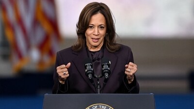 US Vice President Democratic presidential candidate Kamala Harris gestures as she speaks at Howard University in Washington, DC, on November 6, 2024. (AFP) US Vice President Democratic presidential candidate Kamala Harris gestures as she speaks at Howard University in Washington, DC, on November 6, 2024. (AFP)
