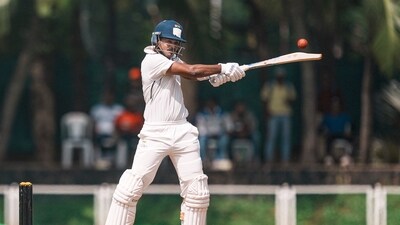 Mumbai: Mumbai's Shreyas Iyer plays a shot (PTI)
