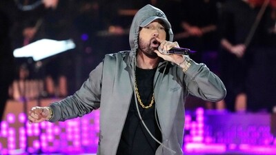 Eminem performs during "Live From Detroit: The Concert at Michigan Central," June 6, 2024, in Detroit. (AP) Eminem performs during "Live From Detroit: The Concert at Michigan Central," June 6, 2024, in Detroit. (AP)