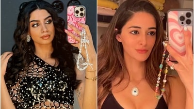 Phone charms, another nostalgic trend from Y2K has emerged, as seen on the likes of actors Ananya Panday, Khushi Kapoor (Photos: Instagram) Phone charms, another nostalgic trend from Y2K has emerged, as seen on the likes of actors Ananya Panday, Khushi Kapoor (Photos: Instagram)