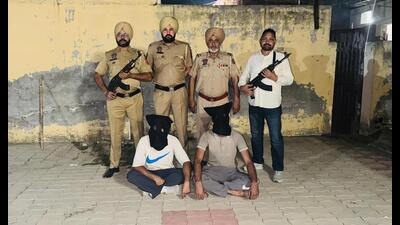 The arrested duo in Moga on Thursday. (HT Photo)