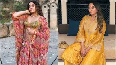 Sonakshi Sinha is here with some jaw-dropping ethnic fashion inspiration for the wedding season. Her glamorous traditional looks are pure style goals and are sure to add that extra sparkle to your wardrobe. Scroll down to take notes. (Instagram/@aslisona) Sonakshi Sinha is here with some jaw-dropping ethnic fashion inspiration for the wedding season. Her glamorous traditional looks are pure style goals and are sure to add that extra sparkle to your wardrobe. Scroll down to take notes. (Instagram/@aslisona)