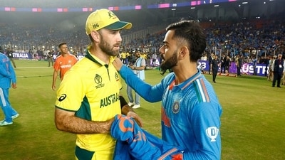 Glenn Maxwell (L) and Virat Kohli after Australia beat India in the 2023 World Cup final. (Getty) Glenn Maxwell (L) and Virat Kohli after Australia beat India in the 2023 World Cup final. (Getty)
