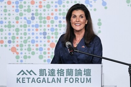 Former U.S. Ambassador to the United Nations Nikki Haley makes a speech at the annual Ketagalan Forum in Taipei, Taiwan August 21, 2024. (REUTERS)