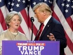 US President-elect Donald Trump with Susie Wiles in West Palm Beach, Florida. US President-elect Donald Trump with Susie Wiles in West Palm Beach, Florida.