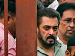 Salman Khan leaves the residence of former Maharashtra minister Baba Siddique after the latter's death.