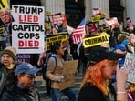 Protestors and supporters of Republican presidential nominee, former President Donald Trump, gather outside of Madison Square Garden on October 27, 2024 in New York City. (Photo by SPENCER PLATT / GETTY IMAGES NORTH AMERICA / Getty Images via AFP) Protestors and supporters of Republican presidential nominee, former President Donald Trump, gather outside of Madison Square Garden on October 27, 2024 in New York City. (Photo by SPENCER PLATT / GETTY IMAGES NORTH AMERICA / Getty Images via AFP)