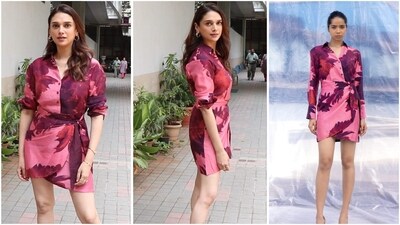 Aditi Rao Hydari turned heads in a dahlia-print wrap dress. (Instagram) Aditi Rao Hydari turned heads in a dahlia-print wrap dress. (Instagram)