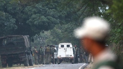 Army jawans near the site of an encounter between security forces and terrorists. (PTI photo) Army jawans near the site of an encounter between security forces and terrorists. (PTI photo)
