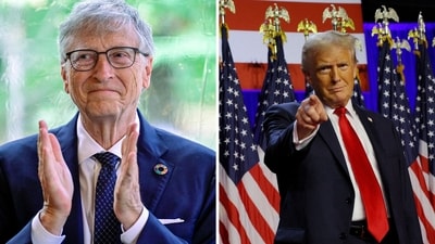 Bill Gates reportedly donated $50 million to Donald Trump’s rival, Kamala Harris, during the US election campaign. (AFP, Reuters)