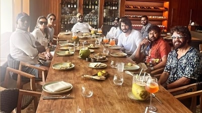 Namrata Shirodkar posted a picture of the Tollywood stars chilling together at a friend's birthday in the Maldives. Namrata Shirodkar posted a picture of the Tollywood stars chilling together at a friend's birthday in the Maldives.