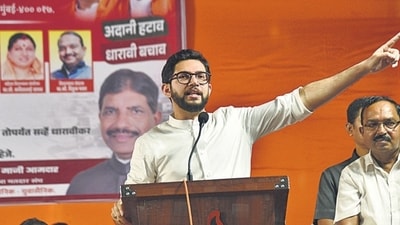 Nine party office bearers, including three shakha pramukhs and an assembly coordinator, defected to the Shiv Sena (UBT) in the presence of party leader and sitting Worli MLA Aaditya Thackeray. (Photo by Bhushan Koyande) Nine party office bearers, including three shakha pramukhs and an assembly coordinator, defected to the Shiv Sena (UBT) in the presence of party leader and sitting Worli MLA Aaditya Thackeray. (Photo by Bhushan Koyande)