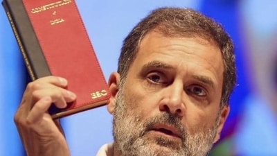 Nagpur: Congress leader Rahul Gandhi addresses at the Samvidhan Samman Sammelan, in Nagpur, Wednesday, Nov. 6, 2024. (PTI Photo) (PTI11_06_2024_000247A) (PTI) Nagpur: Congress leader Rahul Gandhi addresses at the Samvidhan Samman Sammelan, in Nagpur, Wednesday, Nov. 6, 2024. (PTI Photo) (PTI11_06_2024_000247A) (PTI)