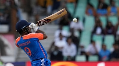 Aiden Markram won the toss and chose to bowl first. Samson got his half-century in just 27 balls as he and Suryakumar Yadav gave India an explosive start. (AP) Aiden Markram won the toss and chose to bowl first. Samson got his half-century in just 27 balls as he and Suryakumar Yadav gave India an explosive start. (AP)