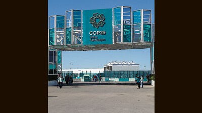 The COP29 venue at Baku in Azerbaijan on Friday. (Reuters) The COP29 venue at Baku in Azerbaijan on Friday. (Reuters)
