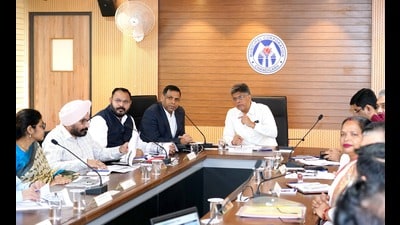 The discussion commenced with an overview of the Pradhan Mantri Awas Yojana (PMAY), an initiative providing affordable housing for lower-income groups. (HT Photo) The discussion commenced with an overview of the Pradhan Mantri Awas Yojana (PMAY), an initiative providing affordable housing for lower-income groups. (HT Photo)