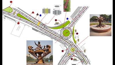The proposed remodelling design of Daliganj junction in Lucknow. (Sourced) The proposed remodelling design of Daliganj junction in Lucknow. (Sourced)