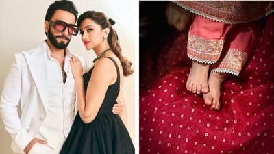 Deepika Padukone and Ranveer Singh were clicked with their daughter Dua Padukone at Mumbai airport. Deepika Padukone and Ranveer Singh were clicked with their daughter Dua Padukone at Mumbai airport.