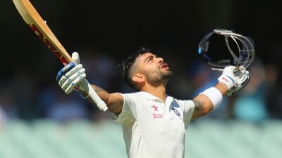 Virat Kohli celebrates his historic Adelaide century in 2014. (Getty Images) Virat Kohli celebrates his historic Adelaide century in 2014. (Getty Images)