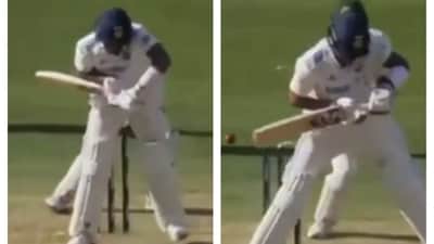 KL Rahul getting bowled as the sneaks through between his legs KL Rahul getting bowled as the sneaks through between his legs